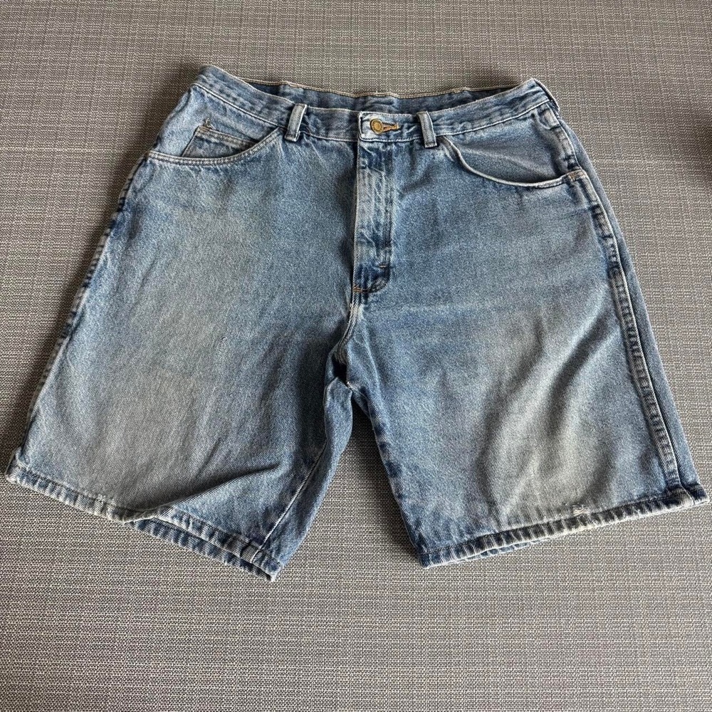 Wrangler Faded Blue Denim Shorts
